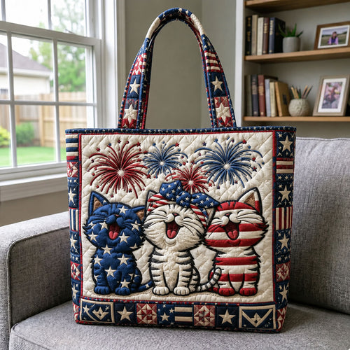 Firework Kittens Quilted Tote Bag GFTOHNL310