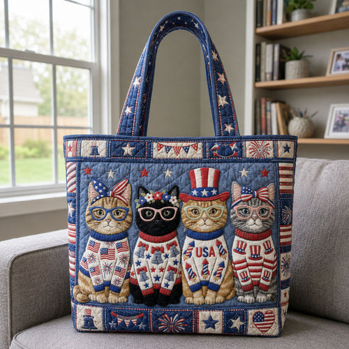 Patriot Cats Quilted Tote Bag GFTOHNL311