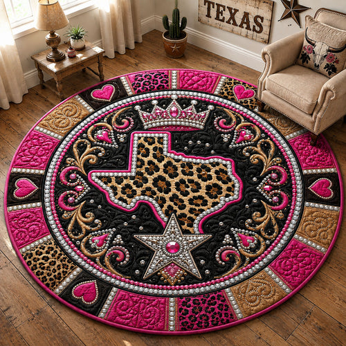 Texas Cowgirl Bling Quilted Round Mat GFTOHNL3115