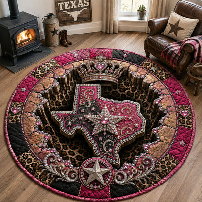 Texas Queen Glam Quilted Round Mat GFTOHNL3117