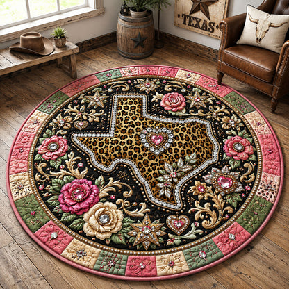 Texas Floral Bling Quilted Round Mat GFTOHNL3121