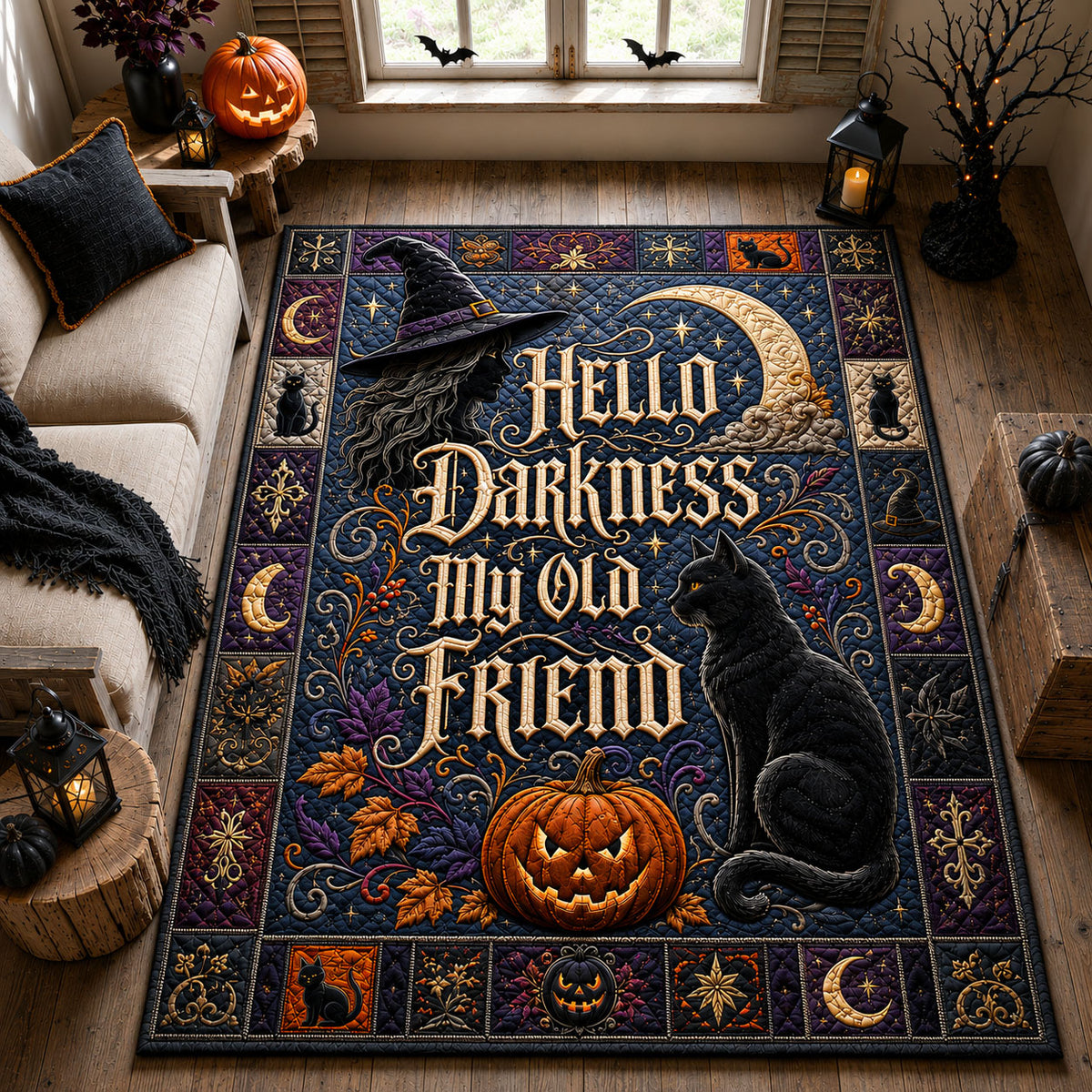 Hello Darkness Cat Area Rug GFTOHNL3176