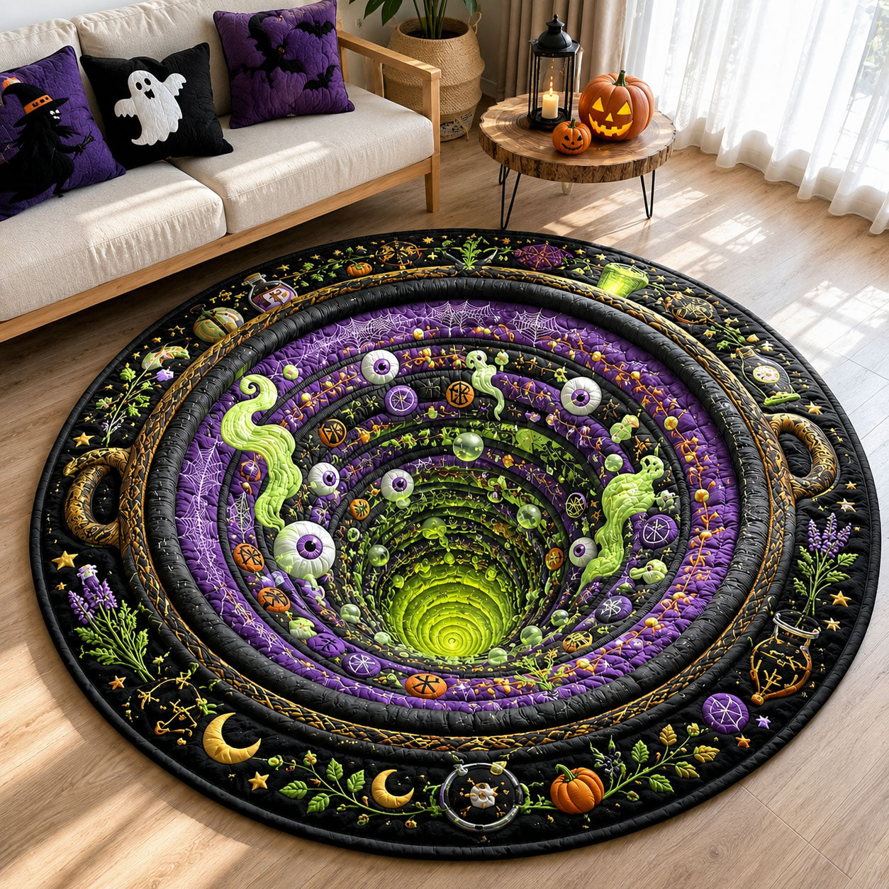 Witch Potion Portal Quilted Round Mat GFTOHNL3180