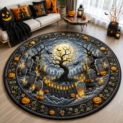 Moonlit Graveyard Quilted Round Mat GFTOHNL3182