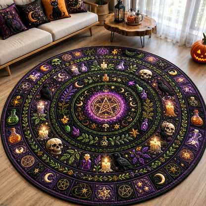 Witch Magic Circle Quilted Round Mat GFTOHNL3184