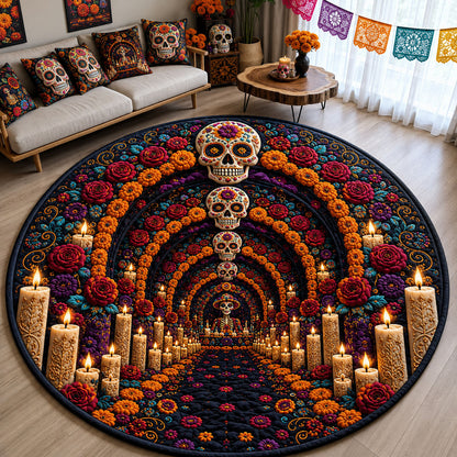 Mariachi Sugar Skull Quilted Round Mat GFTOHNL3188
