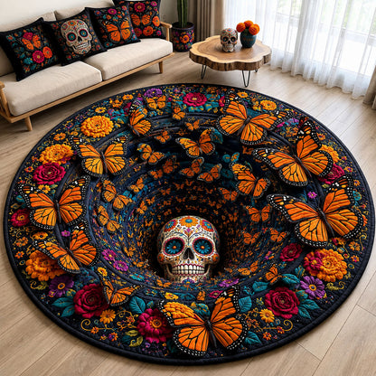 Monarch Sugar Skull Quilted Round Mat GFTOHNL3189