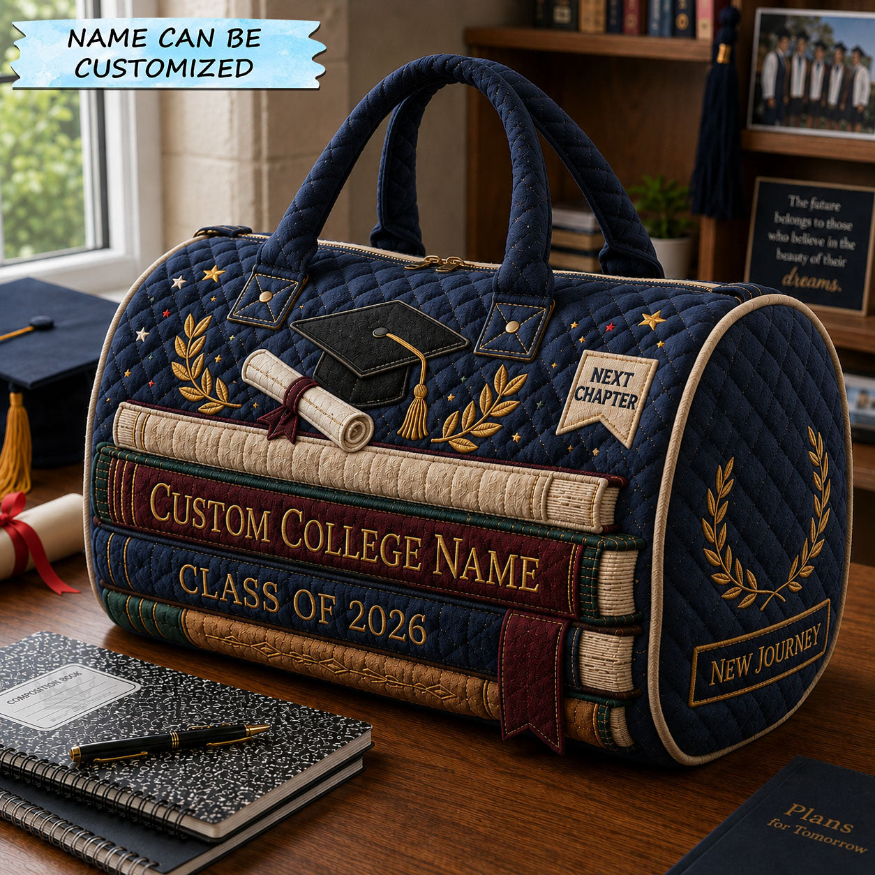 New Journey Book Quilted Duffle Bag QTCUZ GFTOHNL321