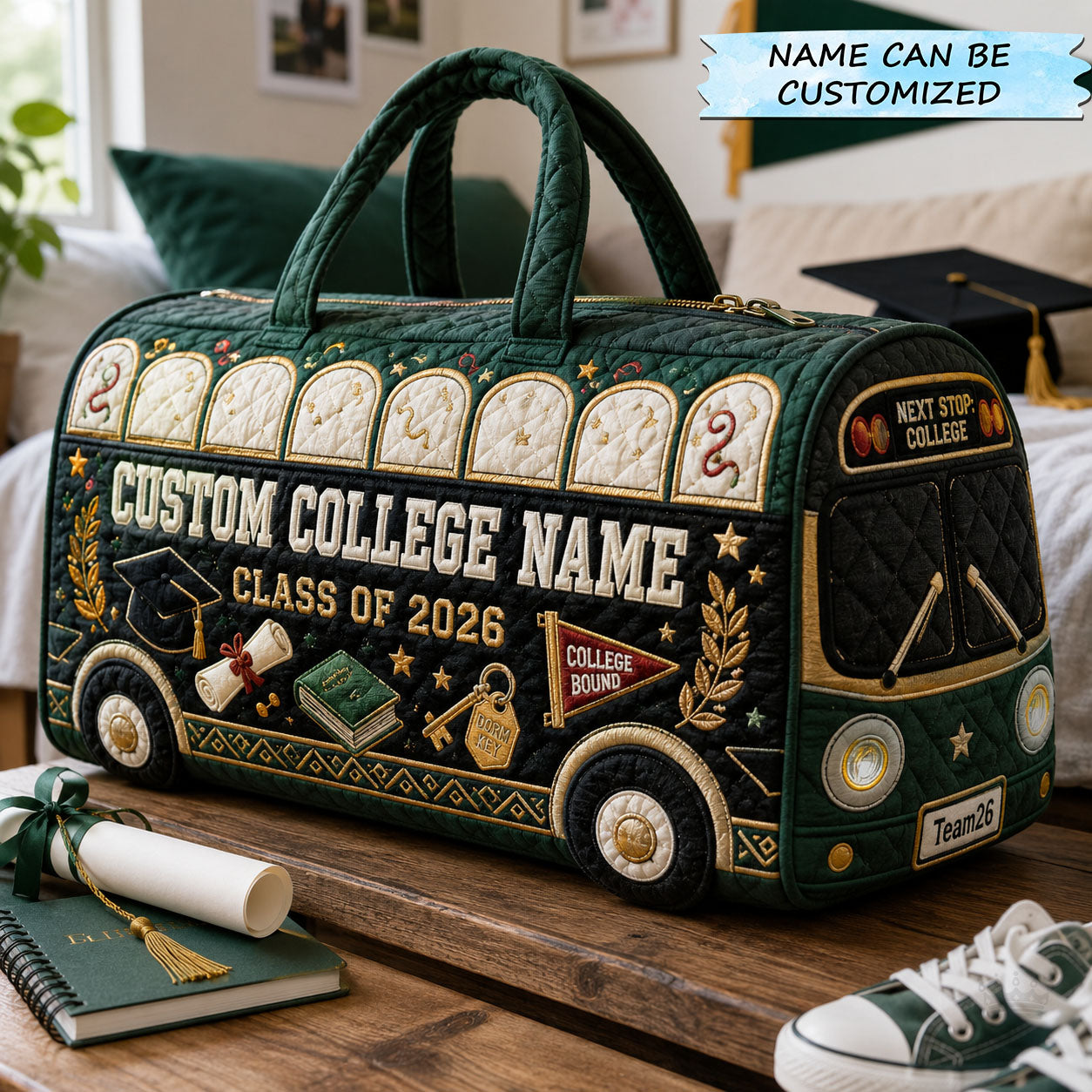 College Bound Adventure Quilted Duffle Bag QTCUZ GFTOHNL322