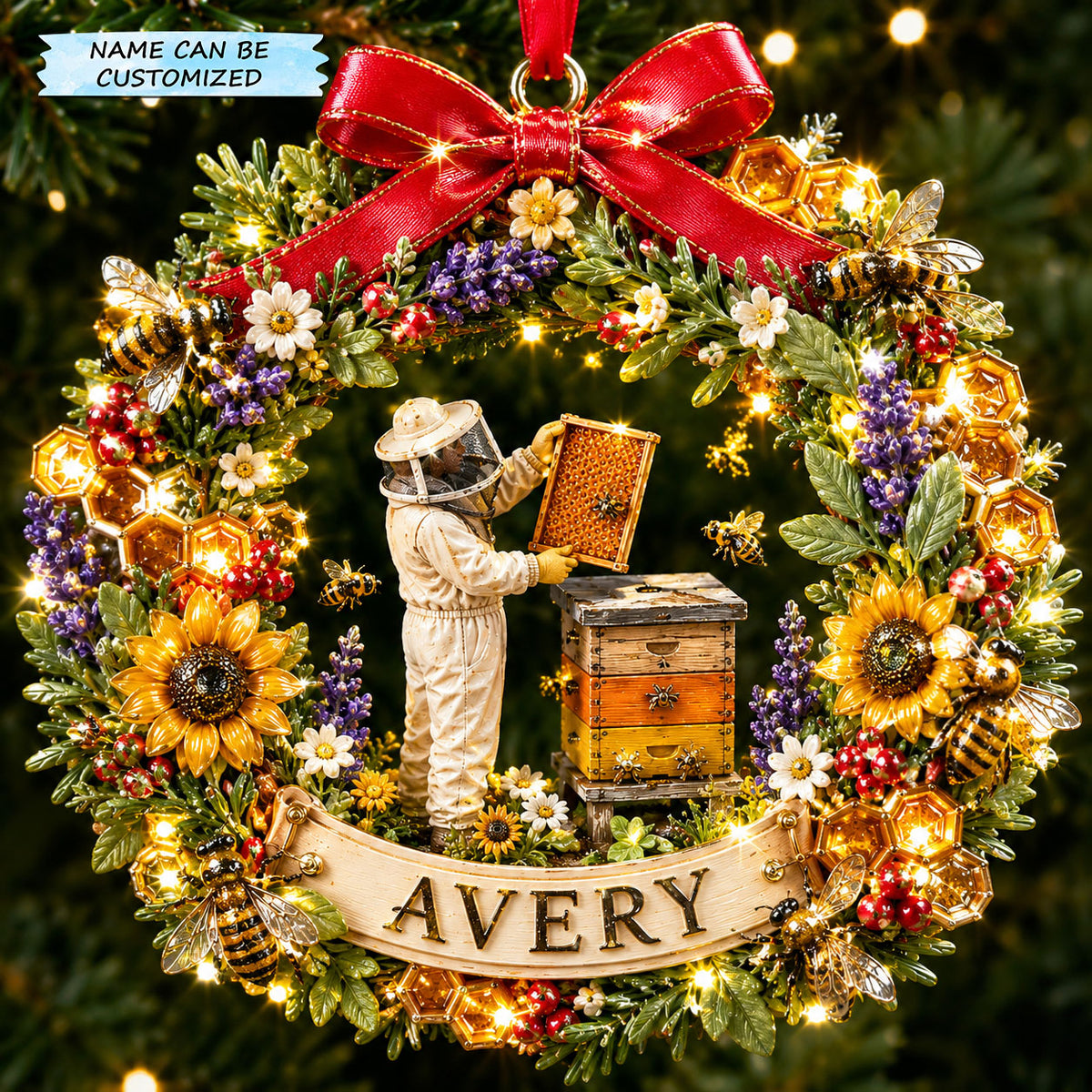 Beekeeper Christmas Collection Christmas Mica Ornament QTCUZ GFTOHNL3235