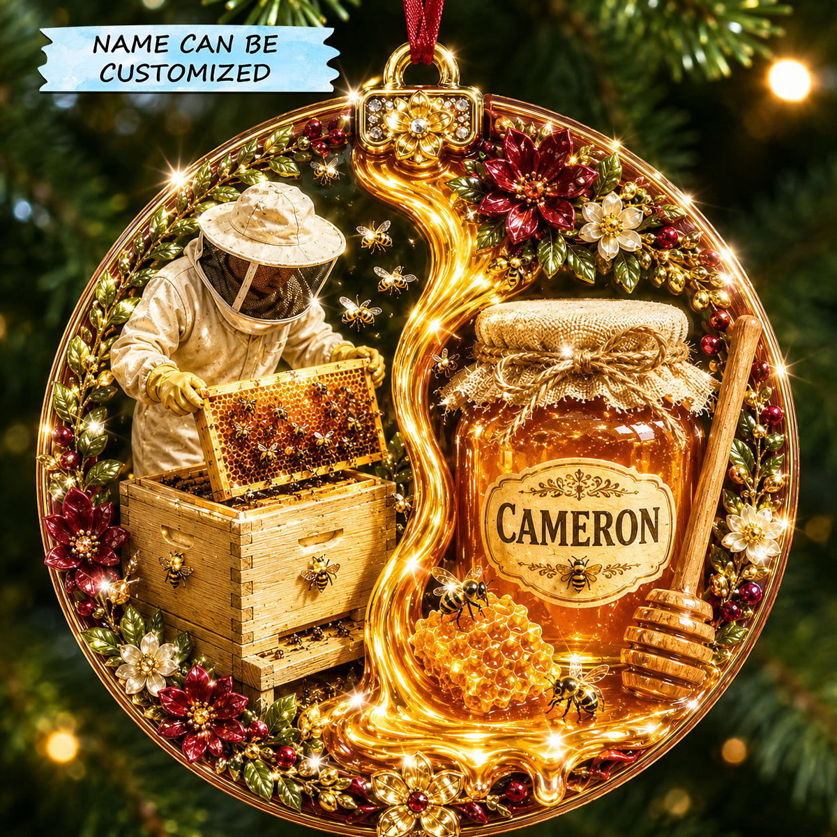 Beekeeper Christmas Collection Christmas Mica Ornament QTCUZ GFTOHNL3235
