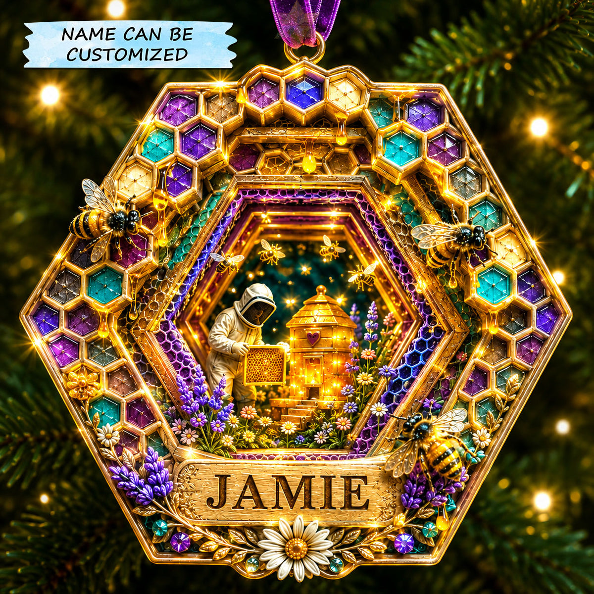 Beekeeper Christmas Collection Christmas Mica Ornament QTCUZ GFTOHNL3235