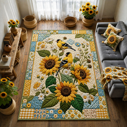 Sunflower Bird Garden Area Rug GFTOHNL3267