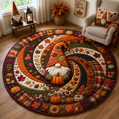 Pumpkin Gnome Swirl Quilted Round Mat GFTOHNL3270