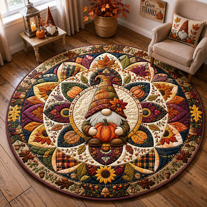 Thanksgiving Gnome Mandala Quilted Round Mat GFTOHNL3272