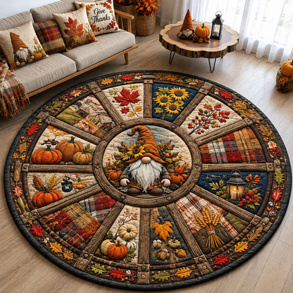 Harvest Gnome Wheel Quilted Round Mat GFTOHNL3275