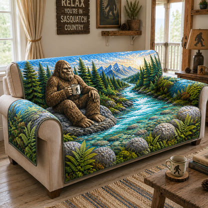 Bigfoot Mountain River Quilted Sofa Cover GFTOHNL3281
