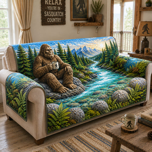 Bigfoot Mountain River Quilted Sofa Cover GFTOHNL3281