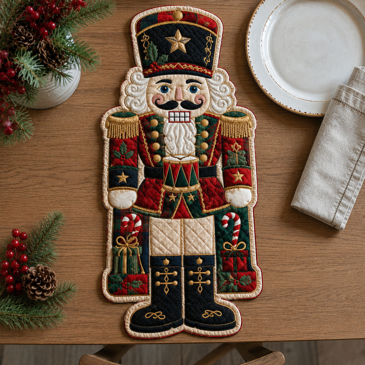 Christmas Nutcracker Custom Shape Quilted Place Mat GFTOHNL3294