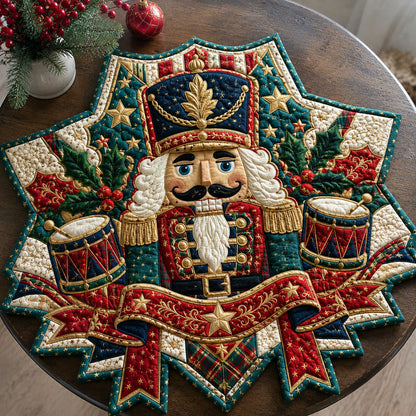 Christmas Nutcracker Star Custom Shape Quilted Table Topper GFTOHNL3306