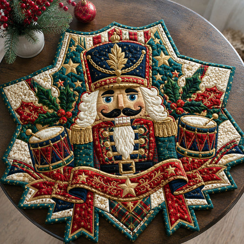 Christmas Nutcracker Star Custom Shape Quilted Table Topper GFTOHNL3306