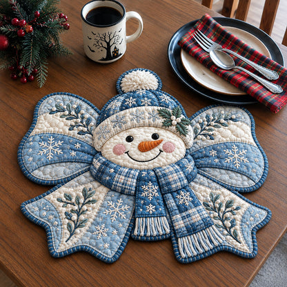 Winter Snowman Joy Custom Shape Quilted Place Mat GFTOHNL3331