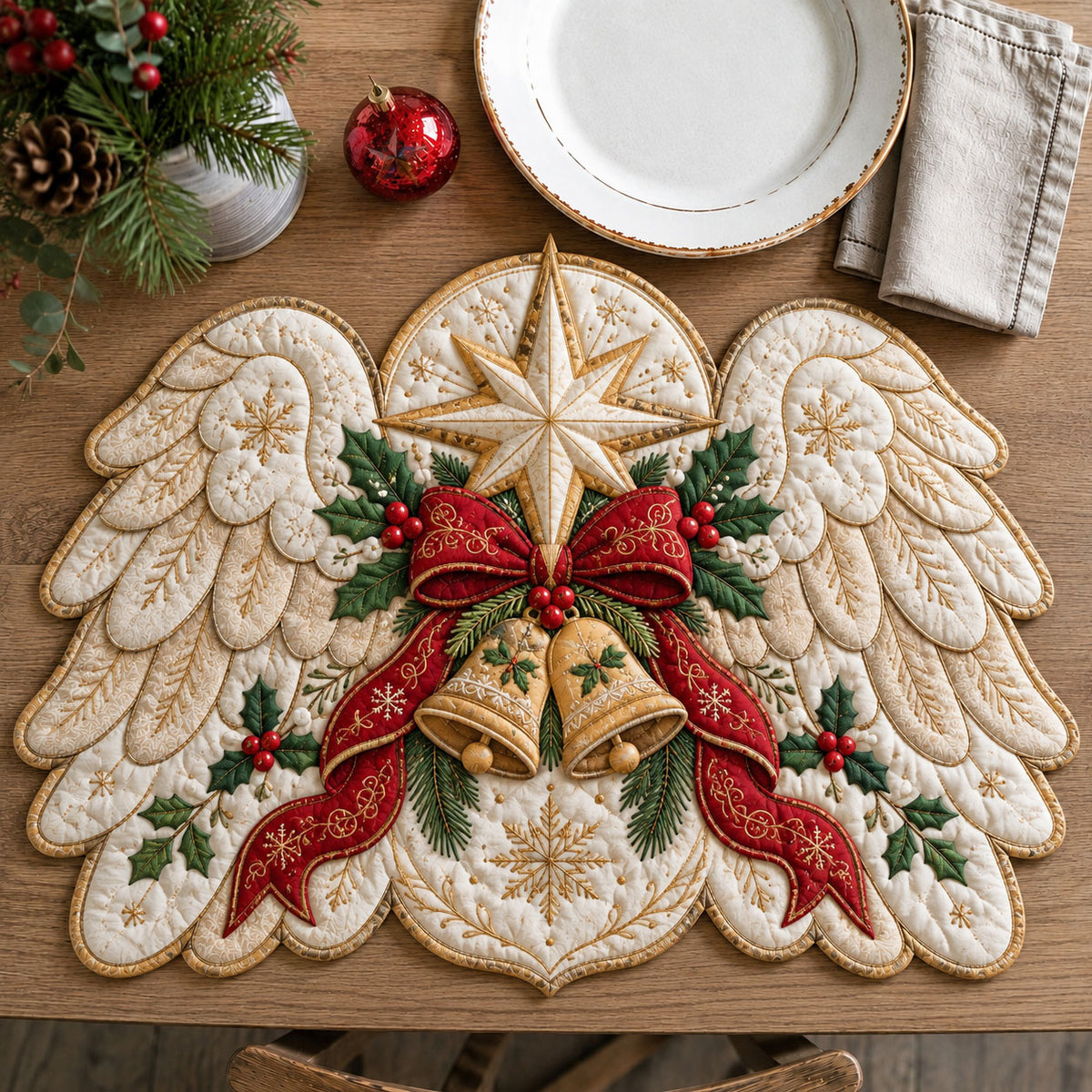 Angel Christmas Blessing Custom Shape Quilted Place Mat GFTOHNL3336