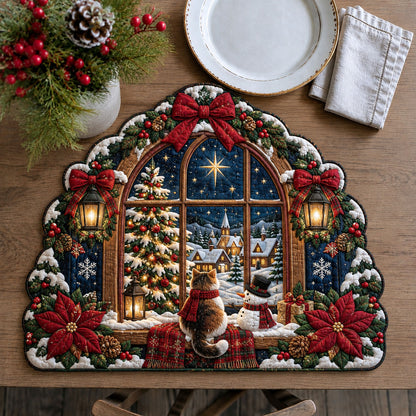 Christmas Window Magic Custom Shape Quilted Place Mat GFTOHNL3337