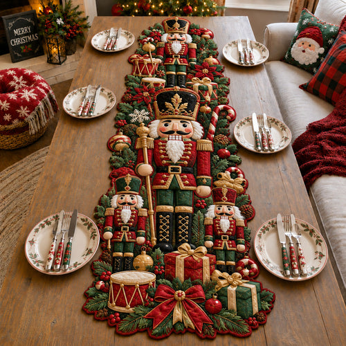 Nutcracker Christmas Parade Custom Shape Quilted Table Runner GFTOHNL3340