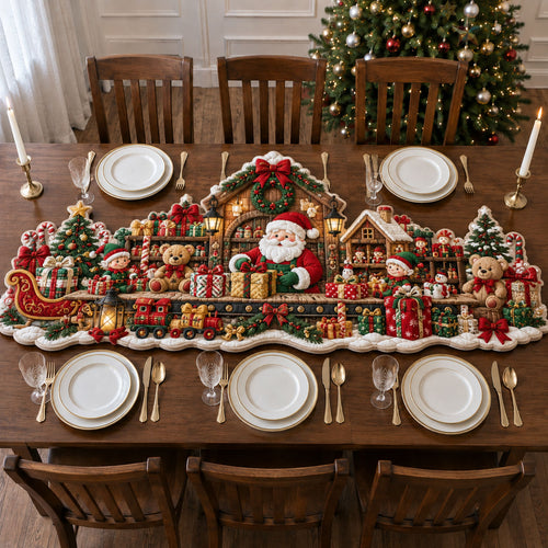 Santa Workshop Magic Custom Shape Quilted Table Runner GFTOHNL3344