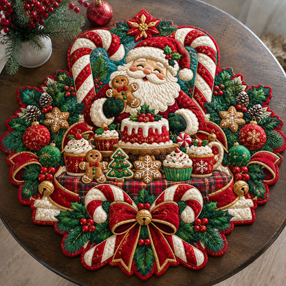 Santa Sweet Christmas Custom Shape Quilted Table Topper GFTOHNL3347