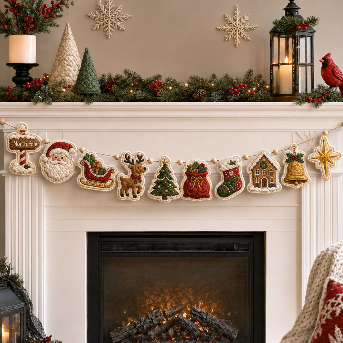 North Pole Christmas Custom Shape Quilted Garland GFTOHNL3360