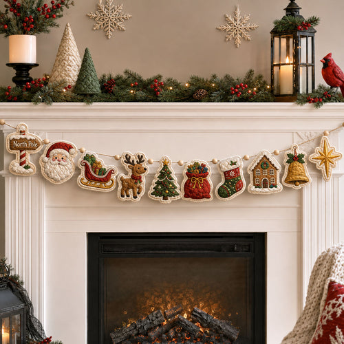 North Pole Christmas Custom Shape Quilted Garland GFTOHNL3360
