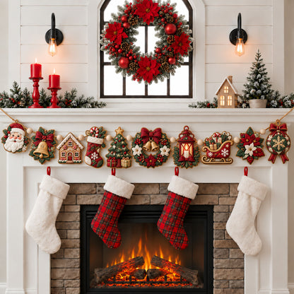 Cozy Santa Christmas Custom Shape Quilted Garland GFTOHNL3363