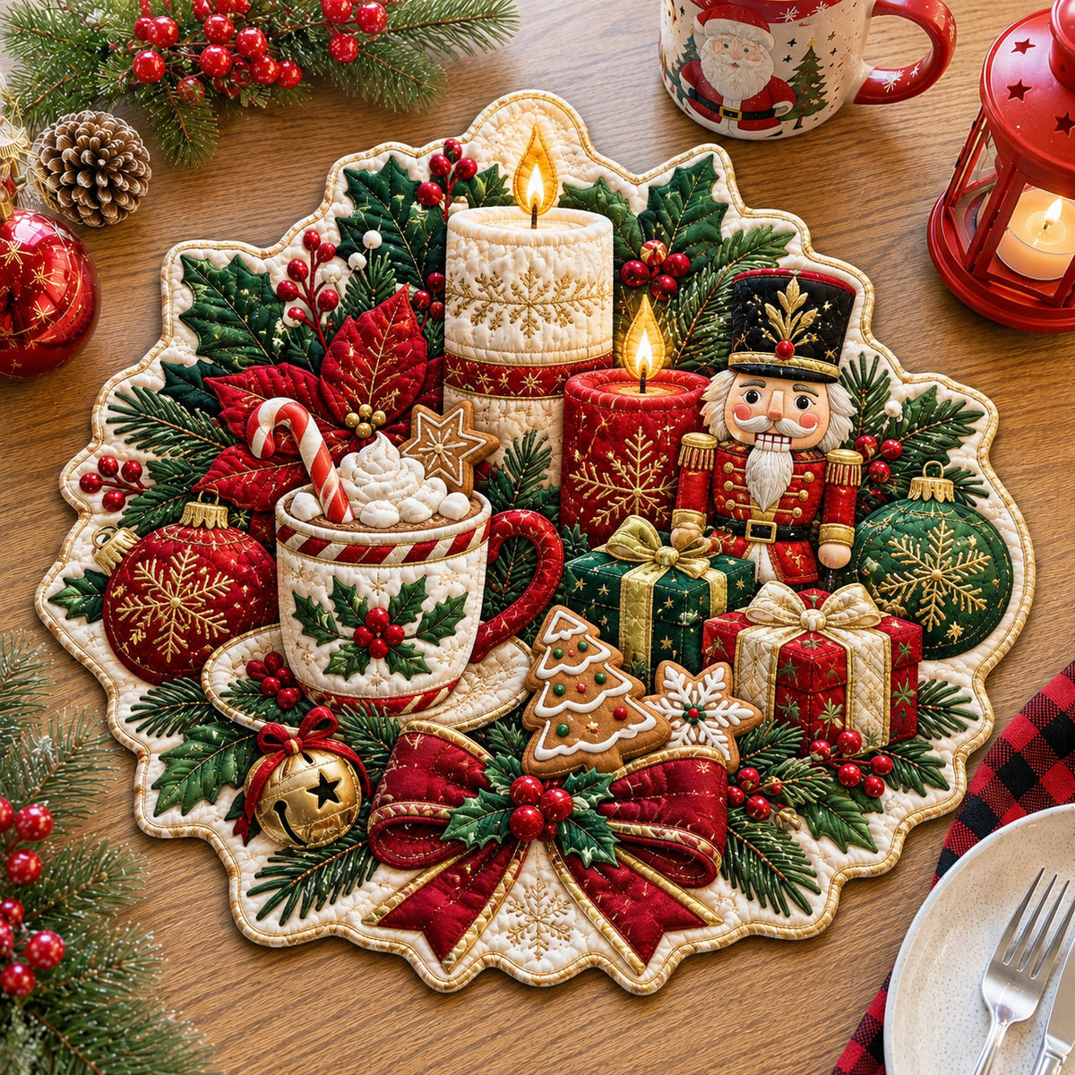 Nutcracker Christmas Cheer Custom Shape Quilted Place Mat GFTOHNL3372