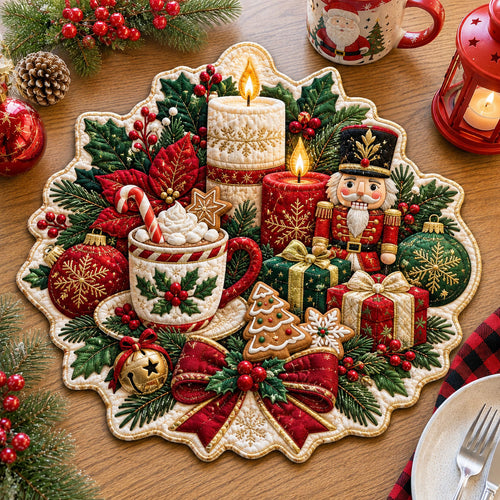 Nutcracker Christmas Cheer Custom Shape Quilted Place Mat GFTOHNL3372