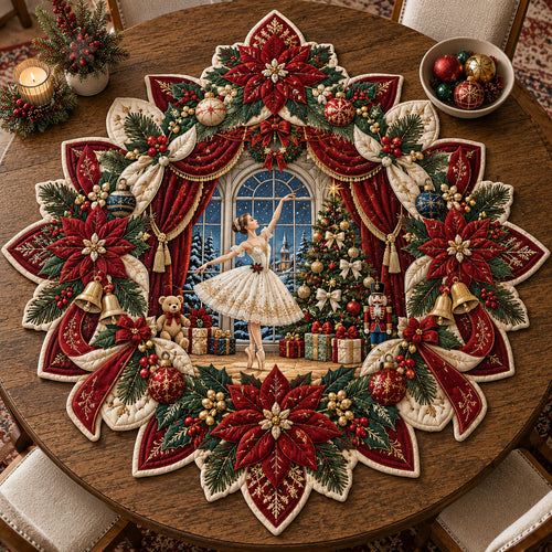 Christmas Ballerina Custom Shape Quilted Table Topper GFTOHNL3380