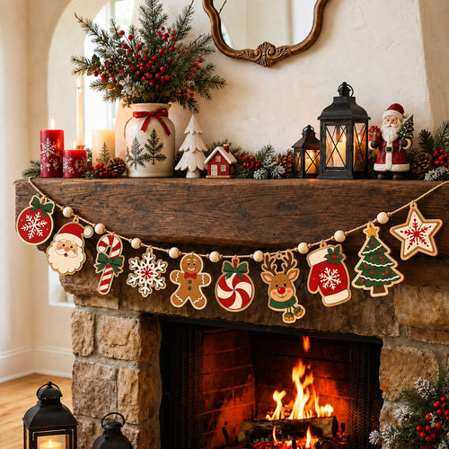 Christmas Cookie Garland Custom Shape Wooden Garland GFTOHNL3395