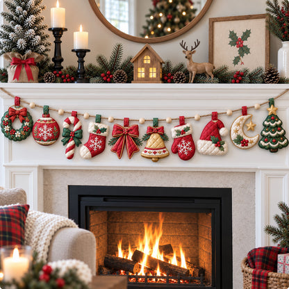 Christmas Holiday Garland Custom Shape Quilted Garland GFTOHNL3401