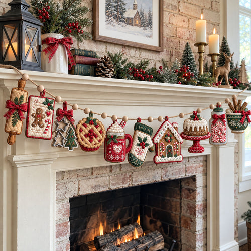 Christmas Baking Garland Custom Shape Quilted Garland GFTOHNL3405