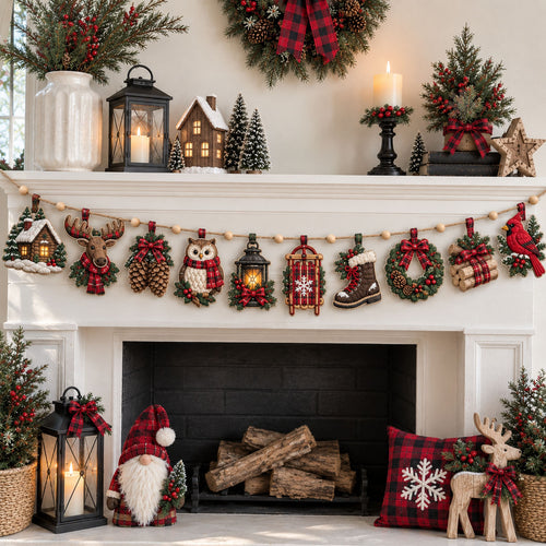 Woodland Christmas Garland Custom Shape Quilted Garland GFTOHNL3407