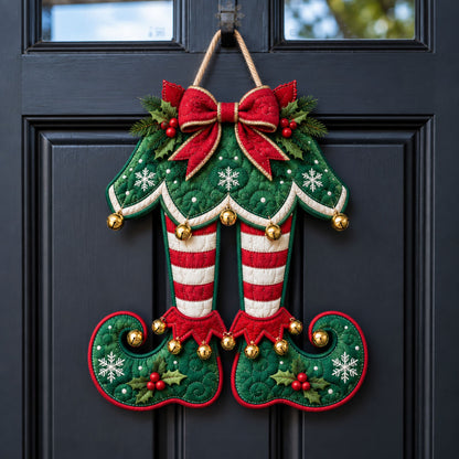 Christmas Elf Legs Custom Shape Quilted Door Hanger GFTOHNL3408