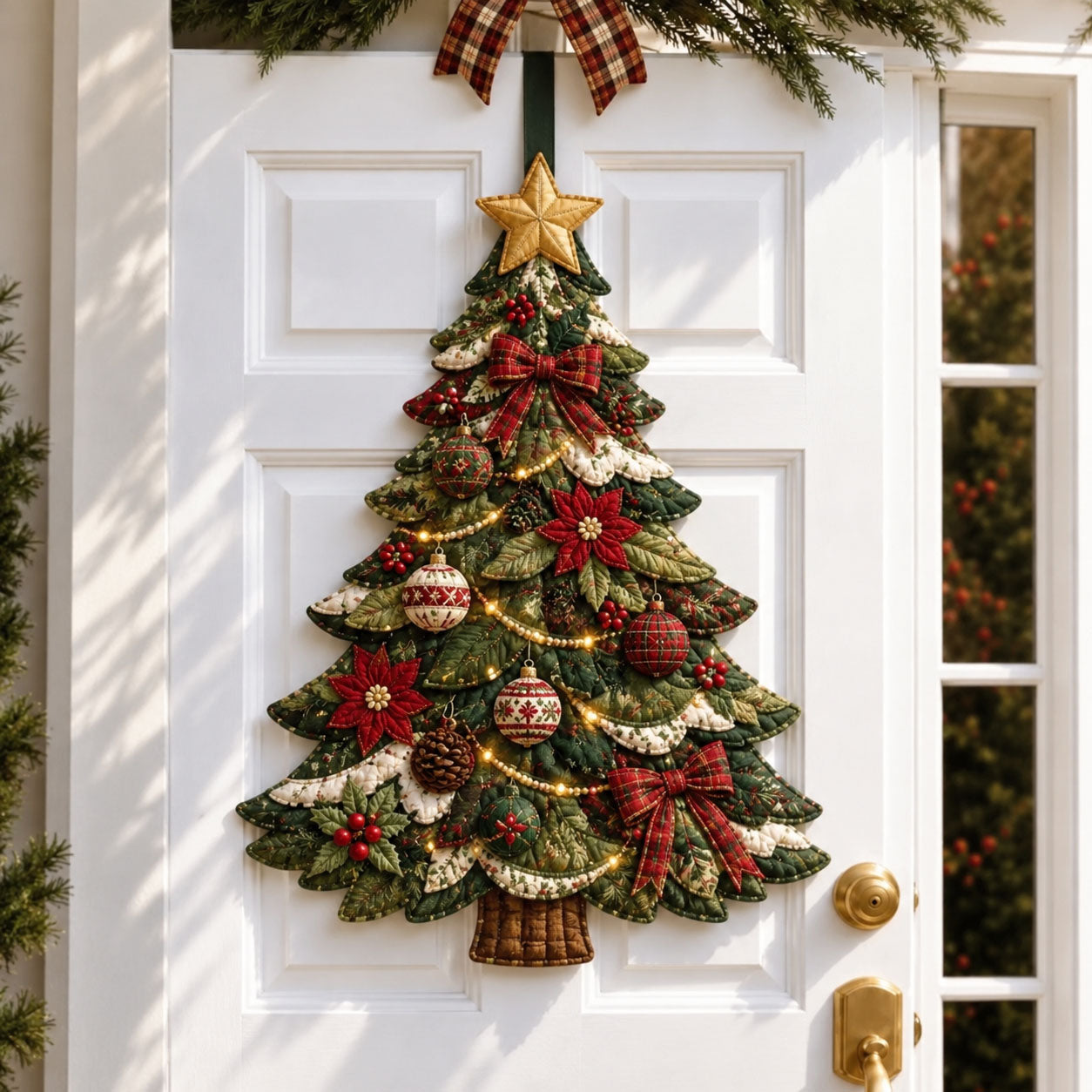 Christmas Tree Custom Shape Quilted Door Hanger GFTOHNL3413