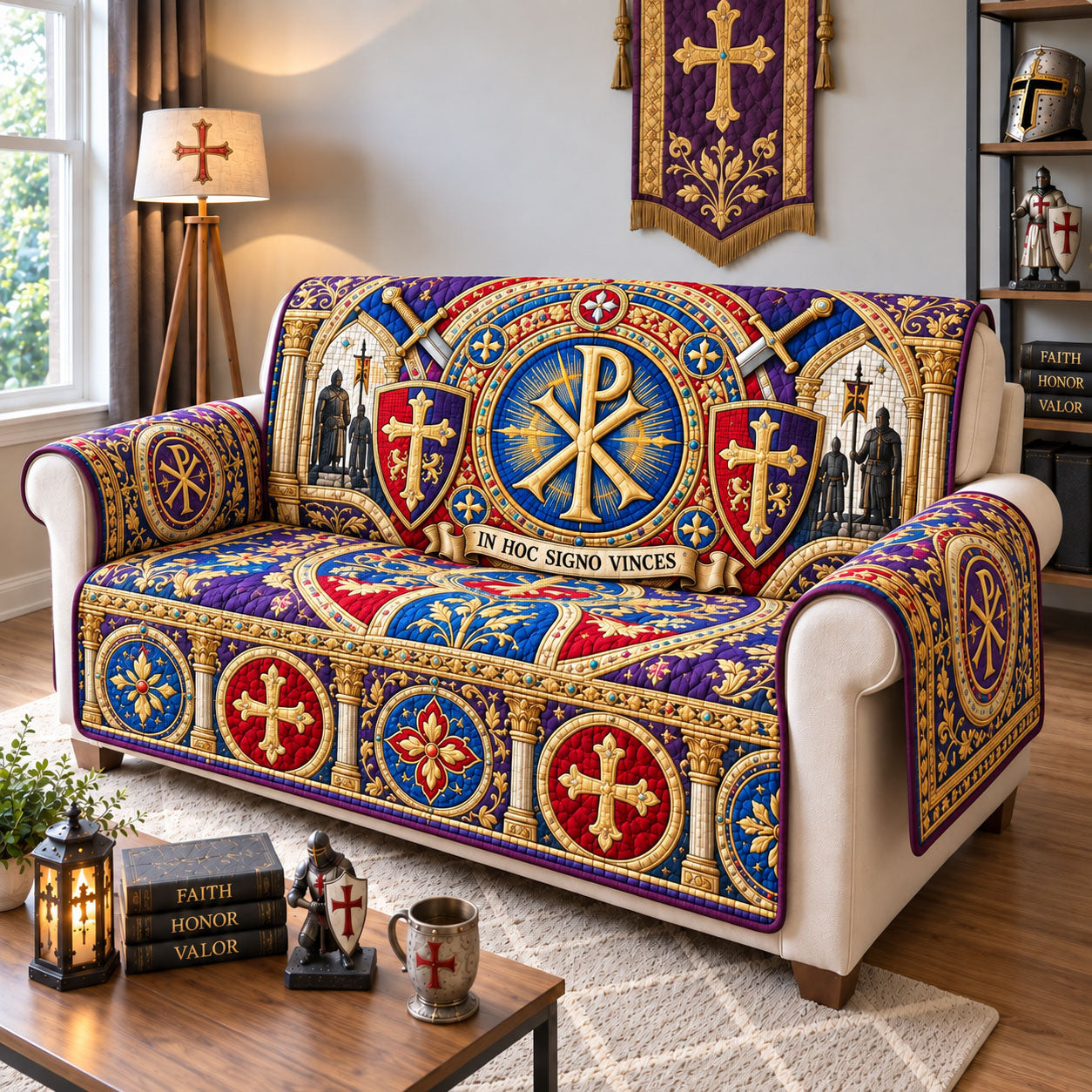 In Hoc Signo Vinces Quilted Sofa Cover GFTOHNL3438