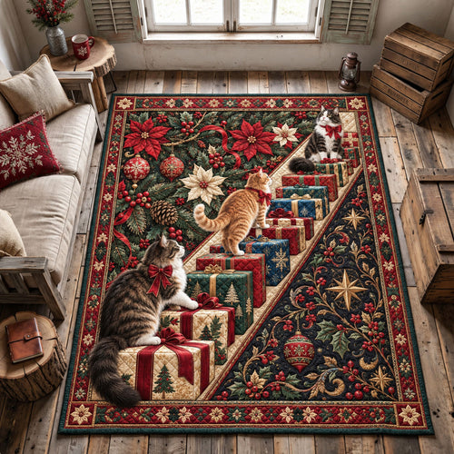 Christmas Gift Cats Area Rug GFTOHNL3446