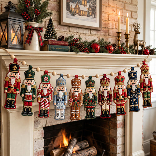 Christmas Nutcracker Custom Shape Quilted Garland GFTOHNL3451