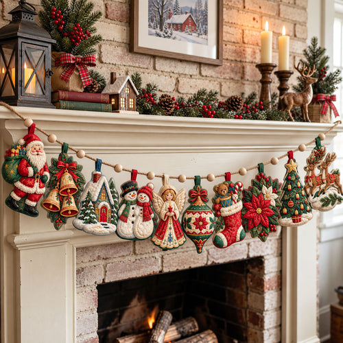 Classic Christmas Custom Shape Quilted Garland GFTOHNL3453