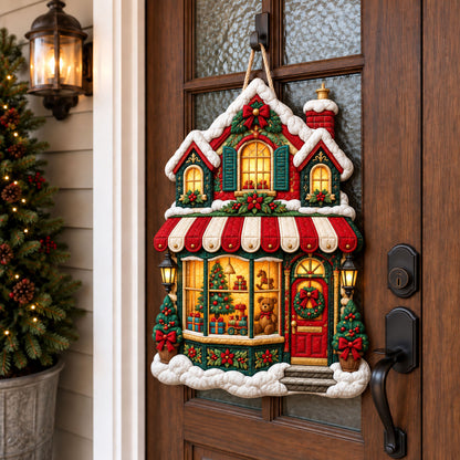 Christmas Toy Shop Custom Shape Quilted Door Hanger GFTOHNL3460