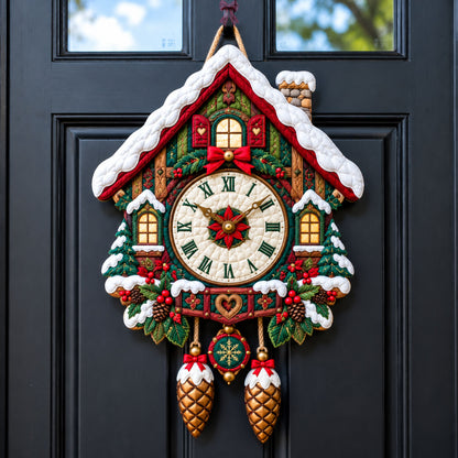 Christmas Cuckoo Clock Custom Shape Quilted Door Hanger GFTOHNL3463
