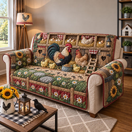 Rustic Chicken Coop Quilted Sofa Cover GFTOHNL3491